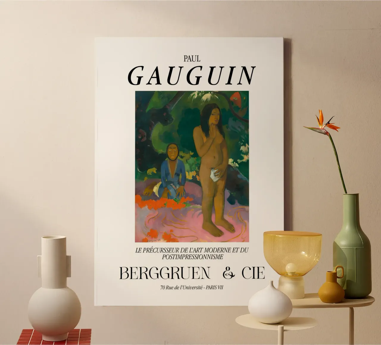 Paul Gauguin nudo tahitiano Arte tropicale d'epoca tela con Cornice a cassetta da NorwesClub