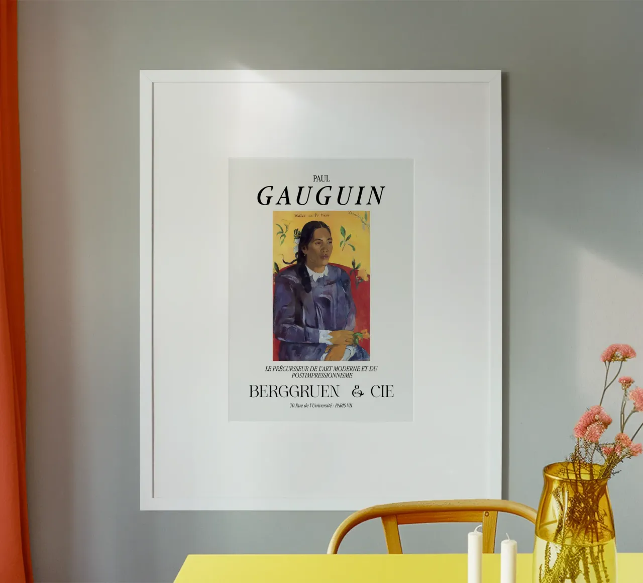 Paul Gauguin Donna tahitiana Ritratto d'epoca poster con telaio in alluminio da NorwesClub