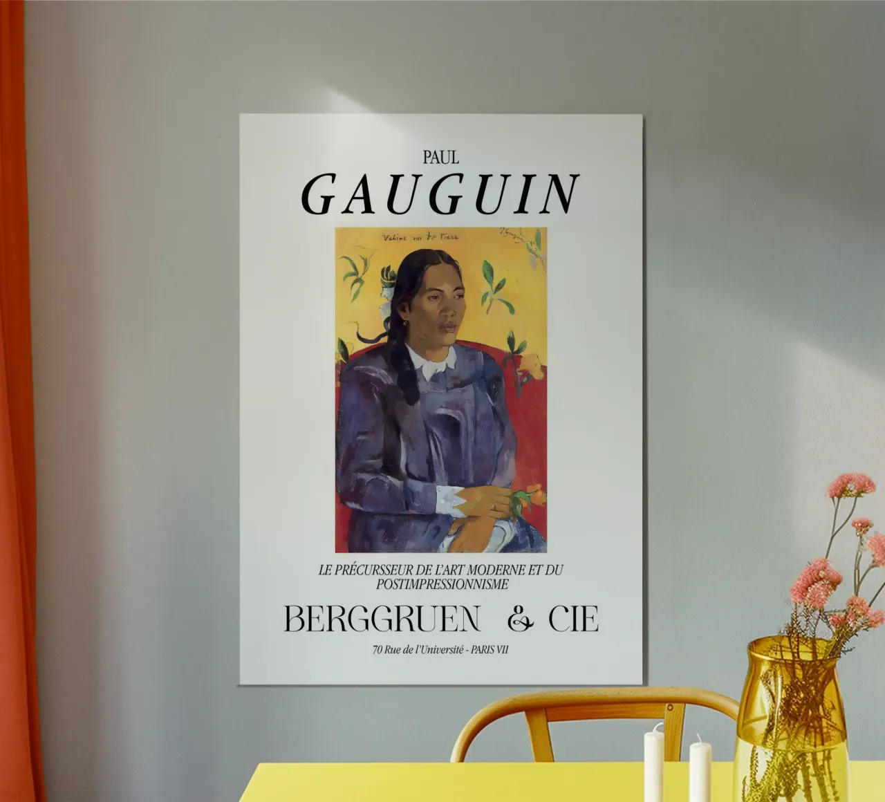 Paul Gauguin Donna tahitiana Ritratto d'epoca poster con telaio in alluminio da NorwesClub