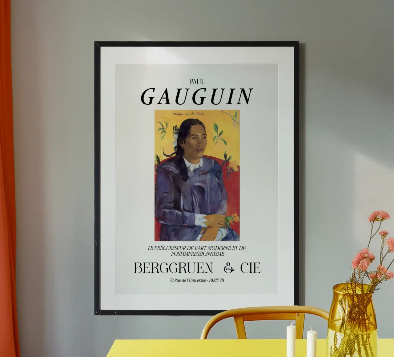 Paul Gauguin Donna tahitiana Ritratto d'epoca poster con telaio in alluminio da NorwesClub