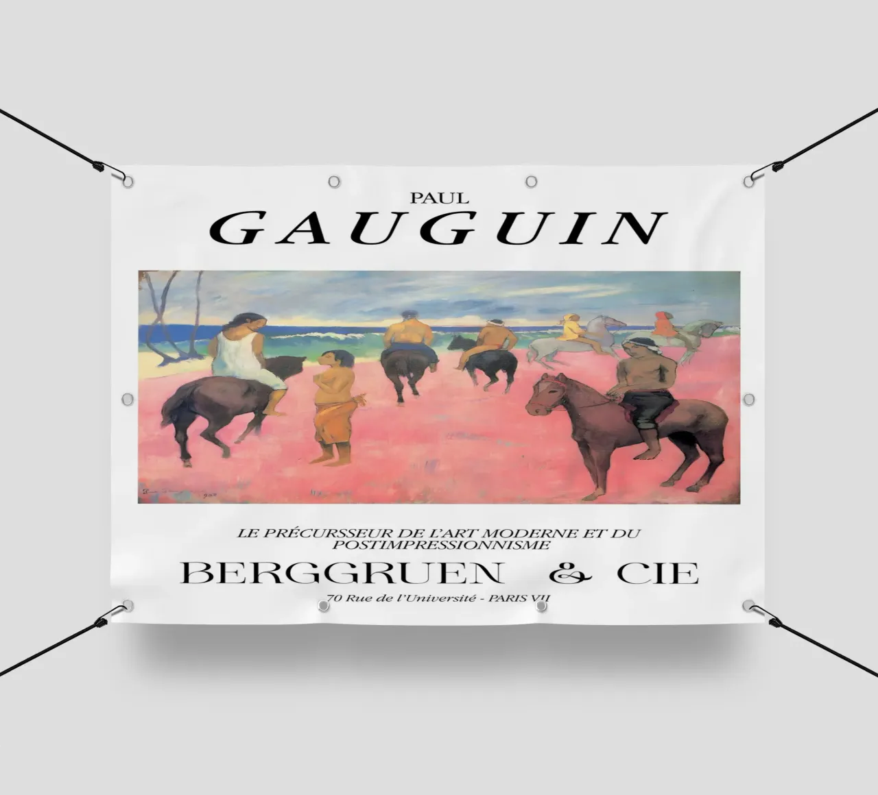 Paul Gauguin cavalieri sulla spiaggia Arte tropicale d'epoca telo in pvc da NorwesClub