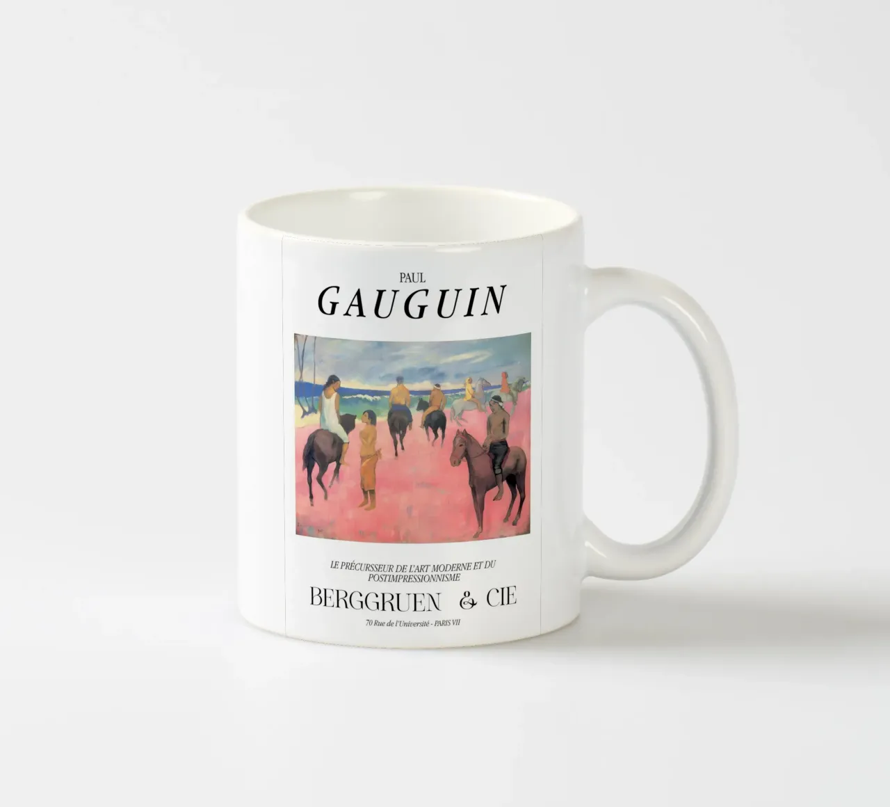 Paul Gauguin cavalieri sulla spiaggia Arte tropicale d'epoca tazza in ceramica da NorwesClub