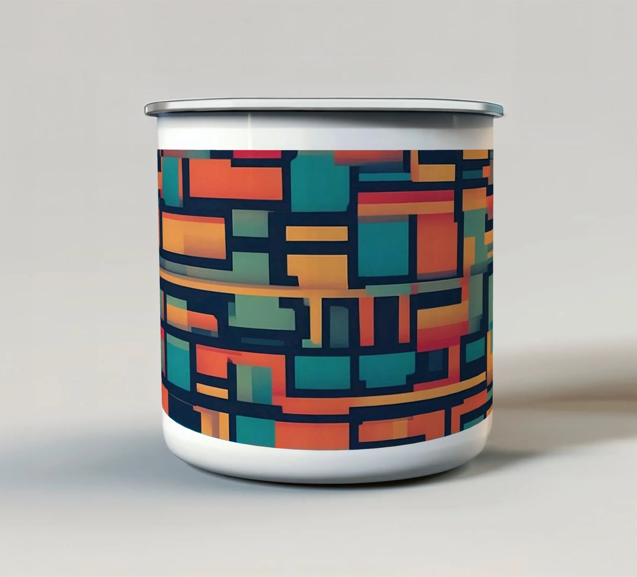 Paths | Geometric Abstract Art tazza in smalto da Pantheon Studio