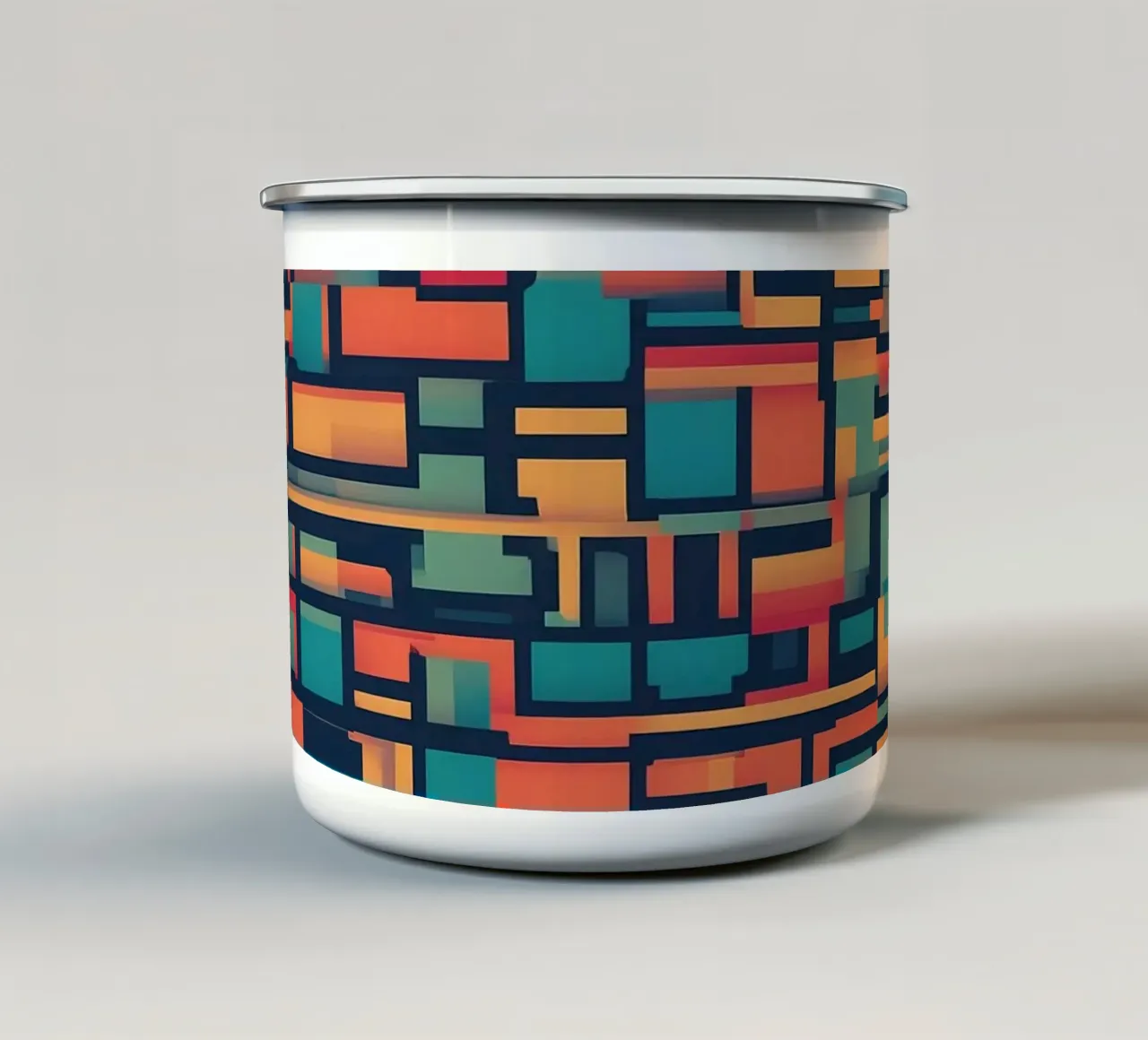 Paths | Geometric Abstract Art Emaille Tasse von Pantheon Studio