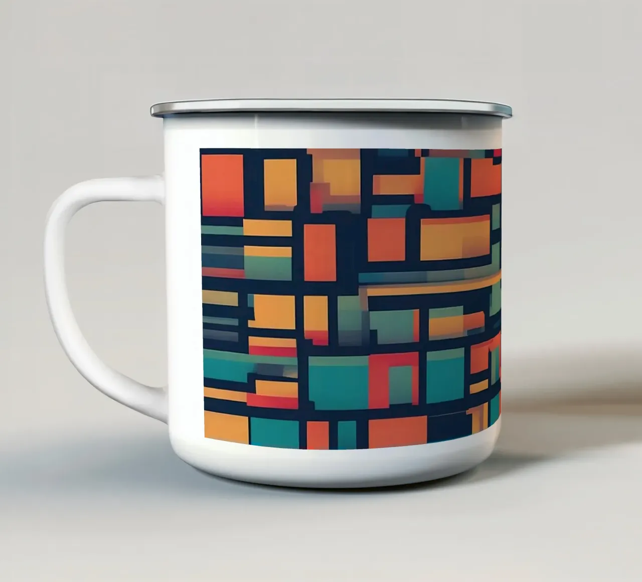 Paths | Geometric Abstract Art Emaille Tasse von Pantheon Studio