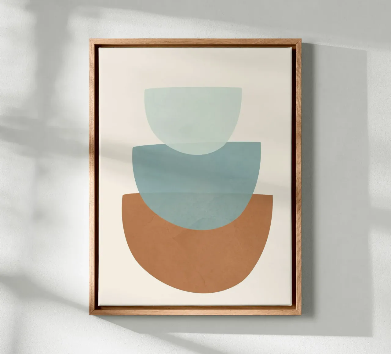 Azzurro Shapes No.1 tela con Cornice a cassetta da cityart