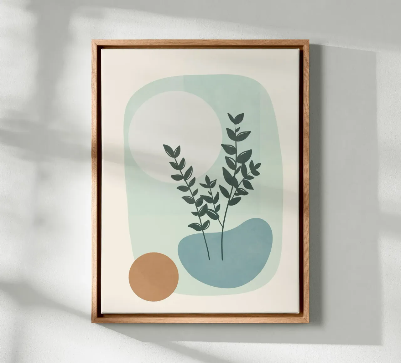 Azzurro Shapes No.2 tela con Cornice a cassetta da cityart