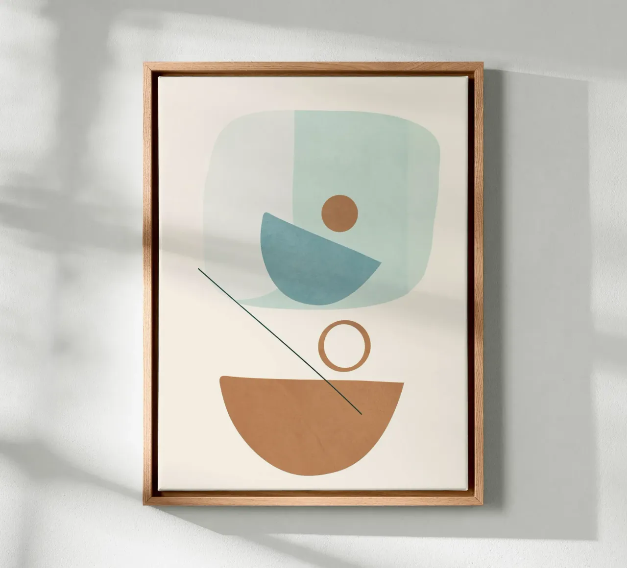 Azzurro Shapes No.3 tela con Cornice a cassetta da cityart