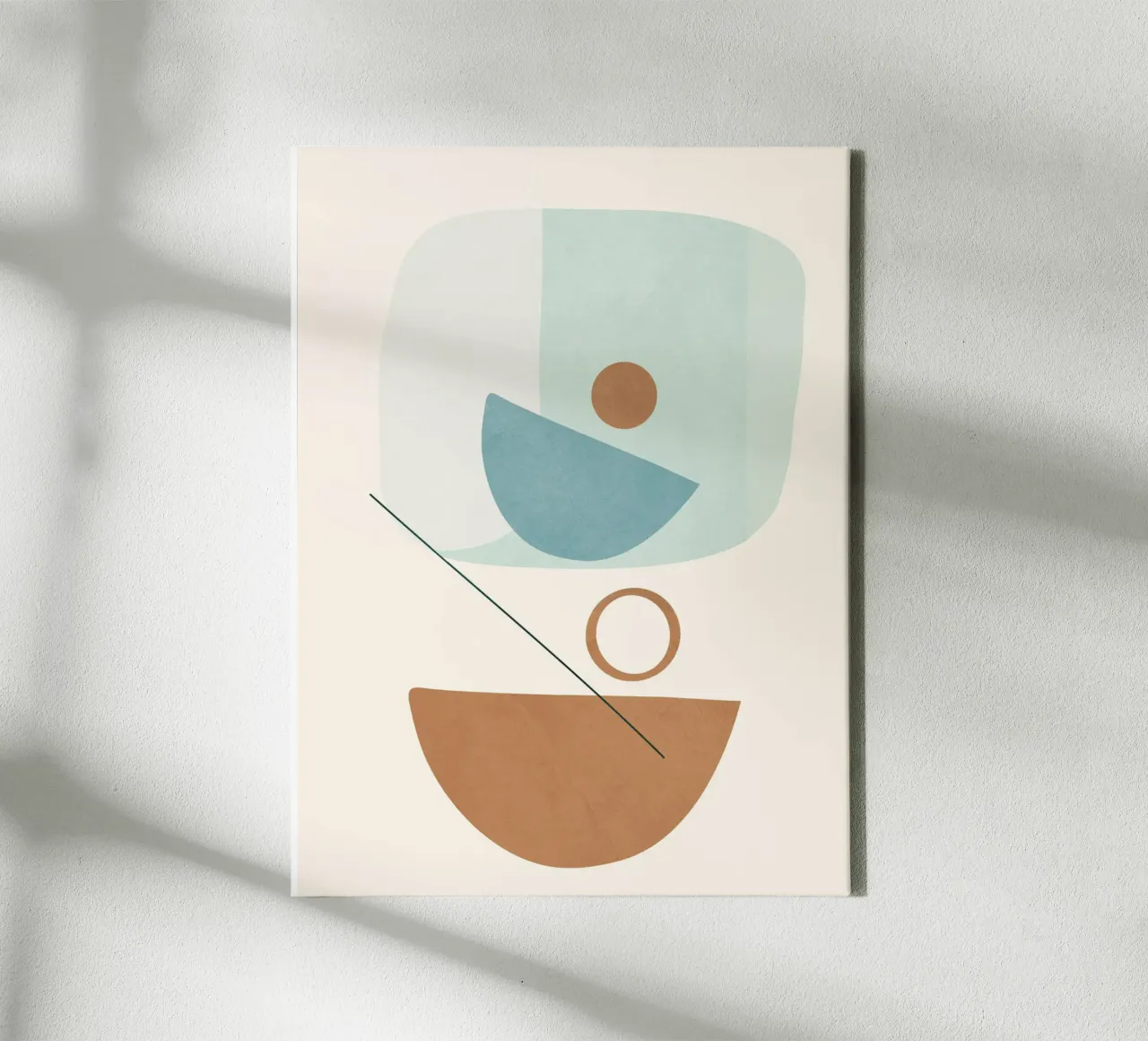 Azzurro Shapes No.3 tela con Cornice a cassetta da cityart