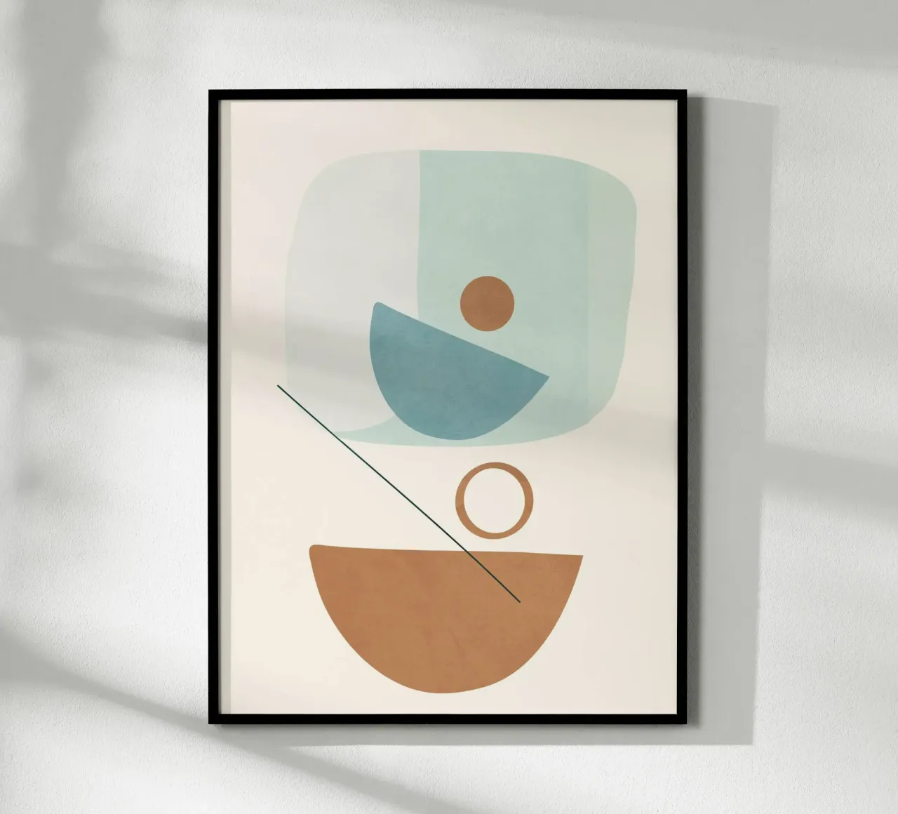 Azzurro Shapes No.3 poster con telaio in alluminio da cityart