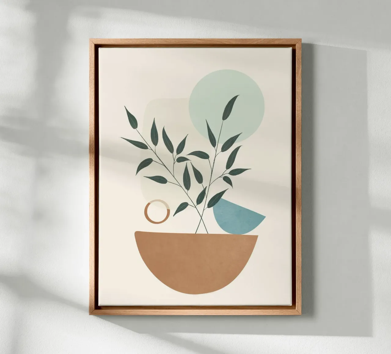 Azzurro Shapes No.4 tela con Cornice a cassetta da cityart
