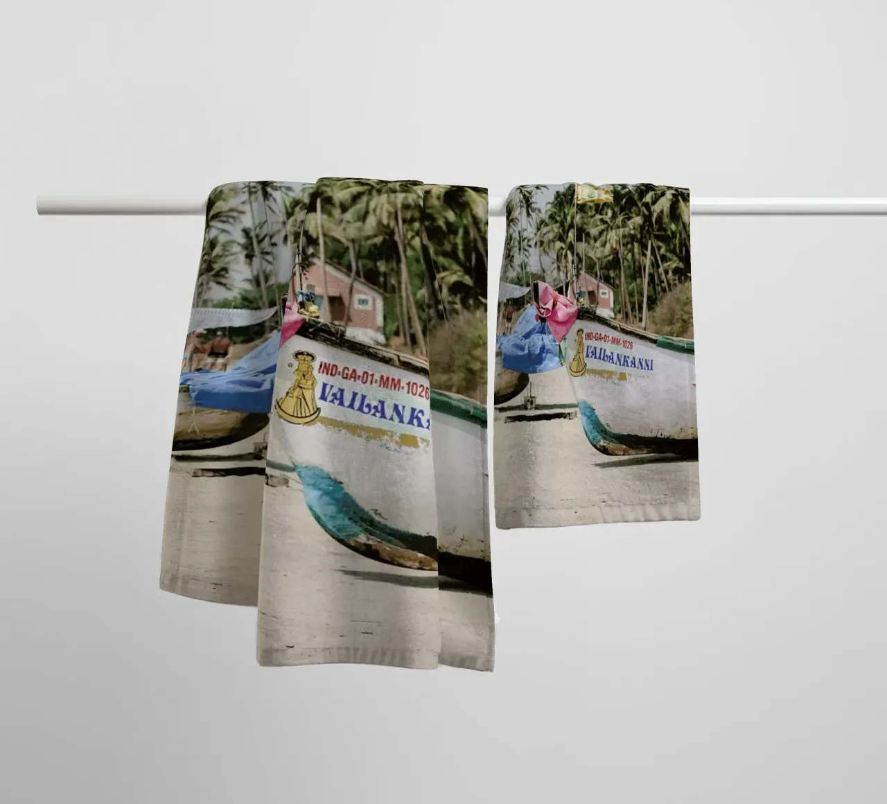 Boats Ashore towel by Victoria Frost