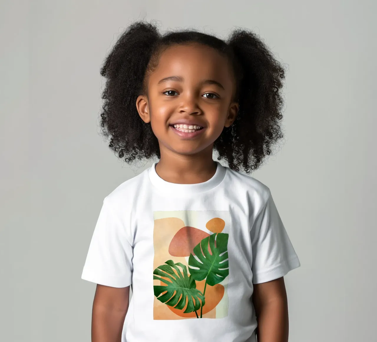 Monstera Leaves kids t-shirt by Flow Line