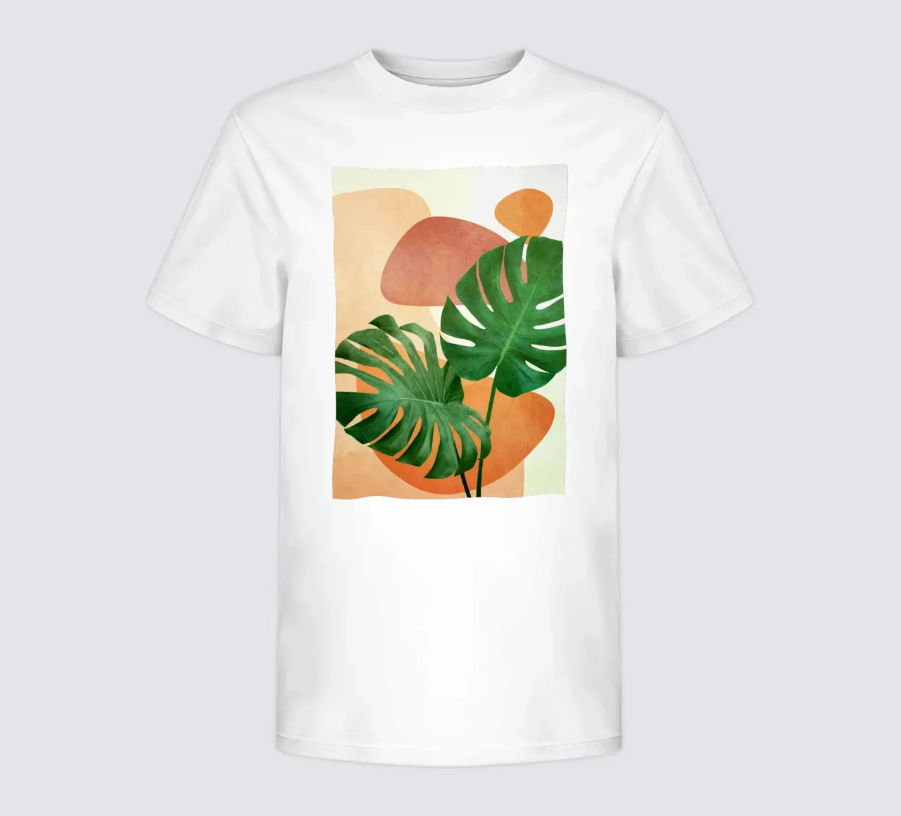 Monstera Leaves kids t-shirt by Flow Line