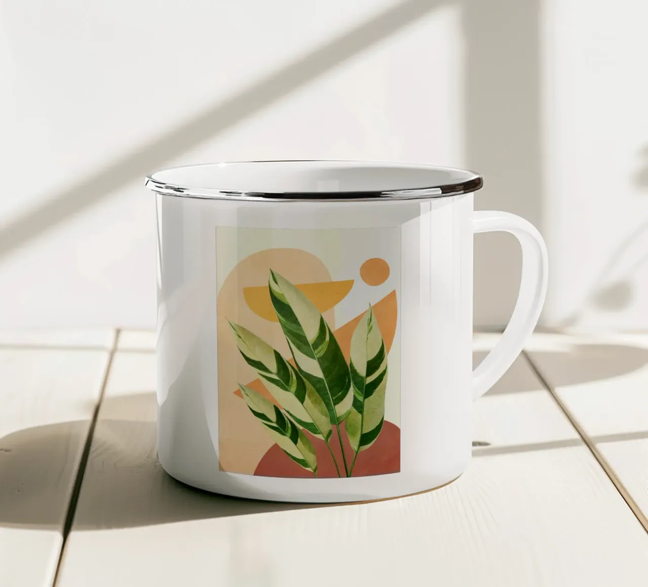 Summer Banana Leaves tazza in smalto da Flow Line