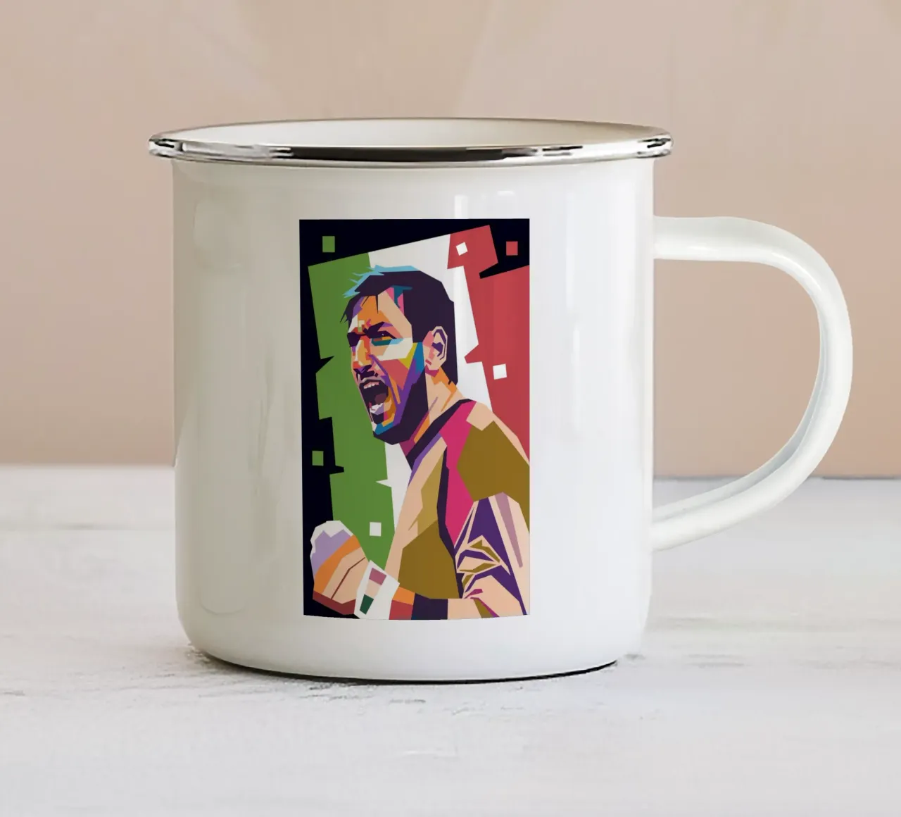Donnarumma icona del calcio tazza in smalto da Hantamrata
