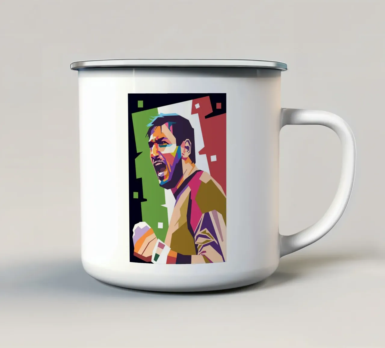 Donnarumma icona del calcio tazza in smalto da Hantamrata