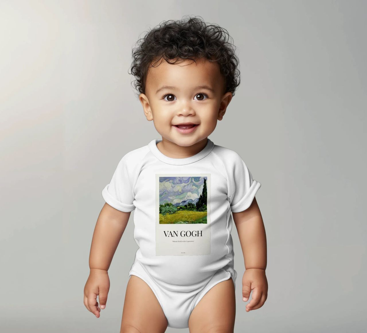 van Gogh - Wheat Field with Cypresses Kurzarm Babybody von ARTOTHEK