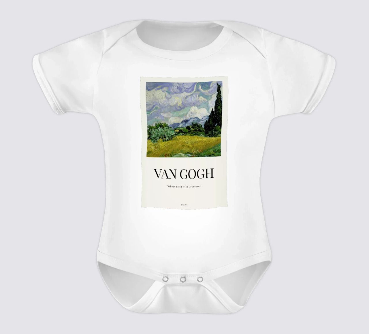 van Gogh - Wheat Field with Cypresses Kurzarm Babybody von ARTOTHEK