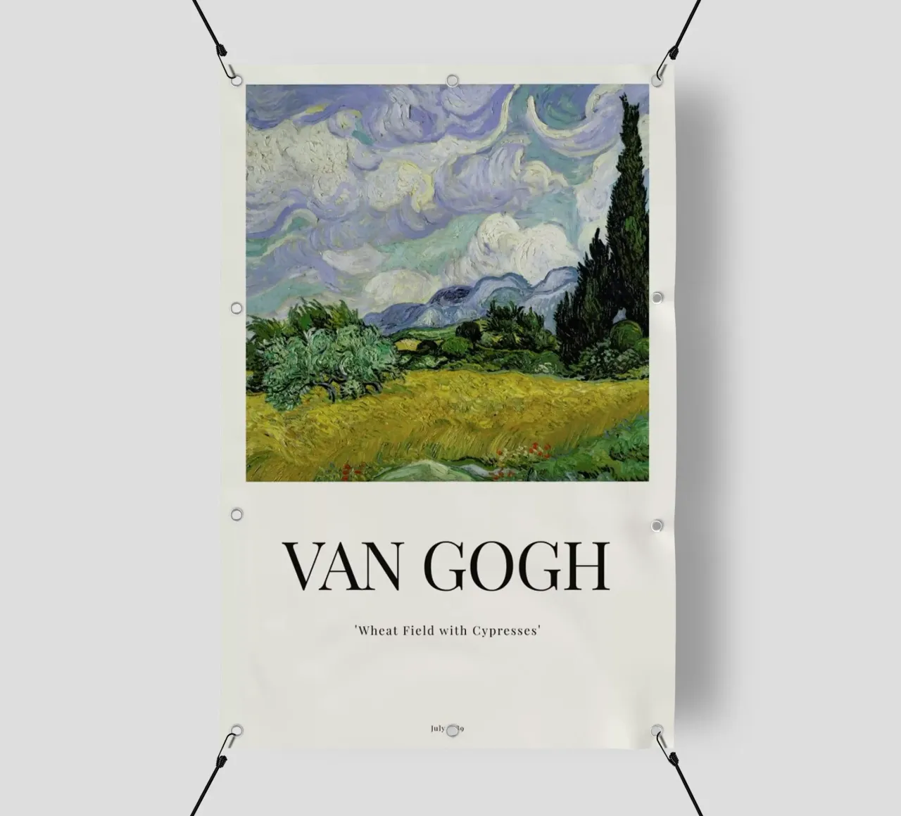 van Gogh - Wheat Field with Cypresses telo in pvc da ARTOTHEK