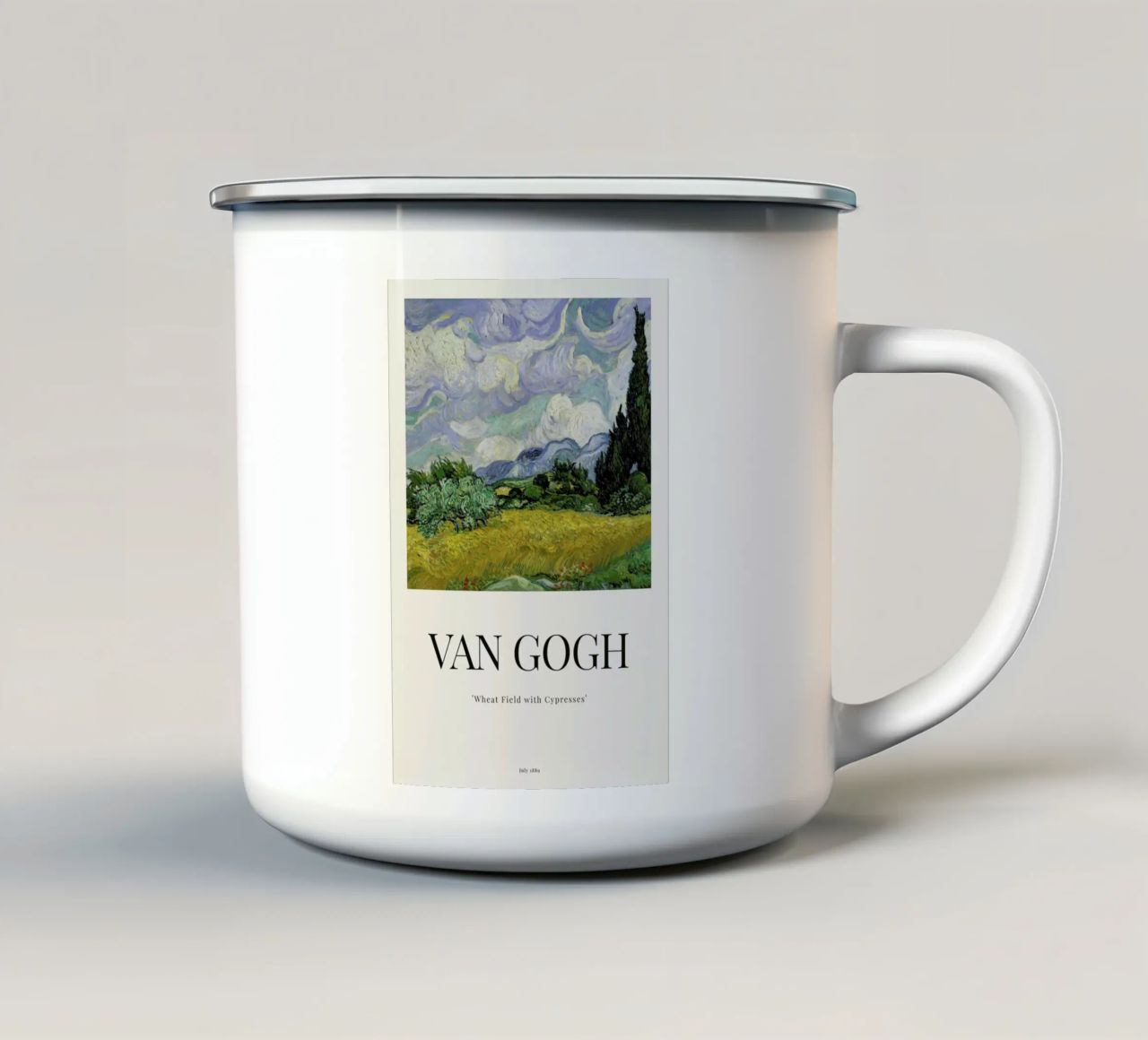 van Gogh - Wheat Field with Cypresses enamel mug by ARTOTHEK
