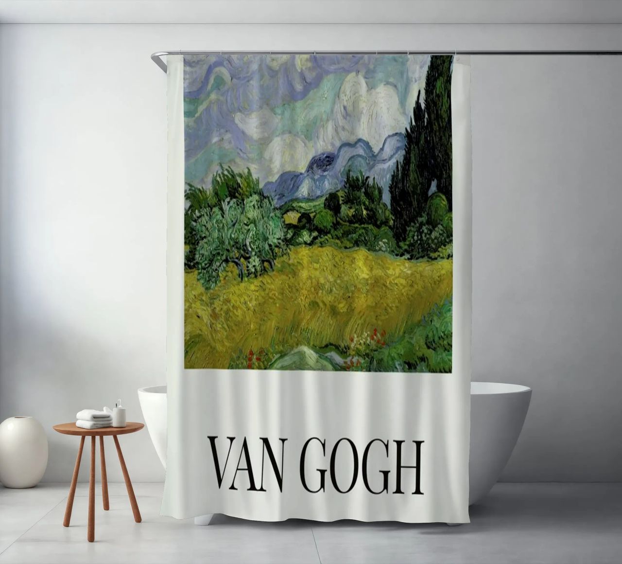 van Gogh - Wheat Field with Cypresses Duschvorhang von ARTOTHEK