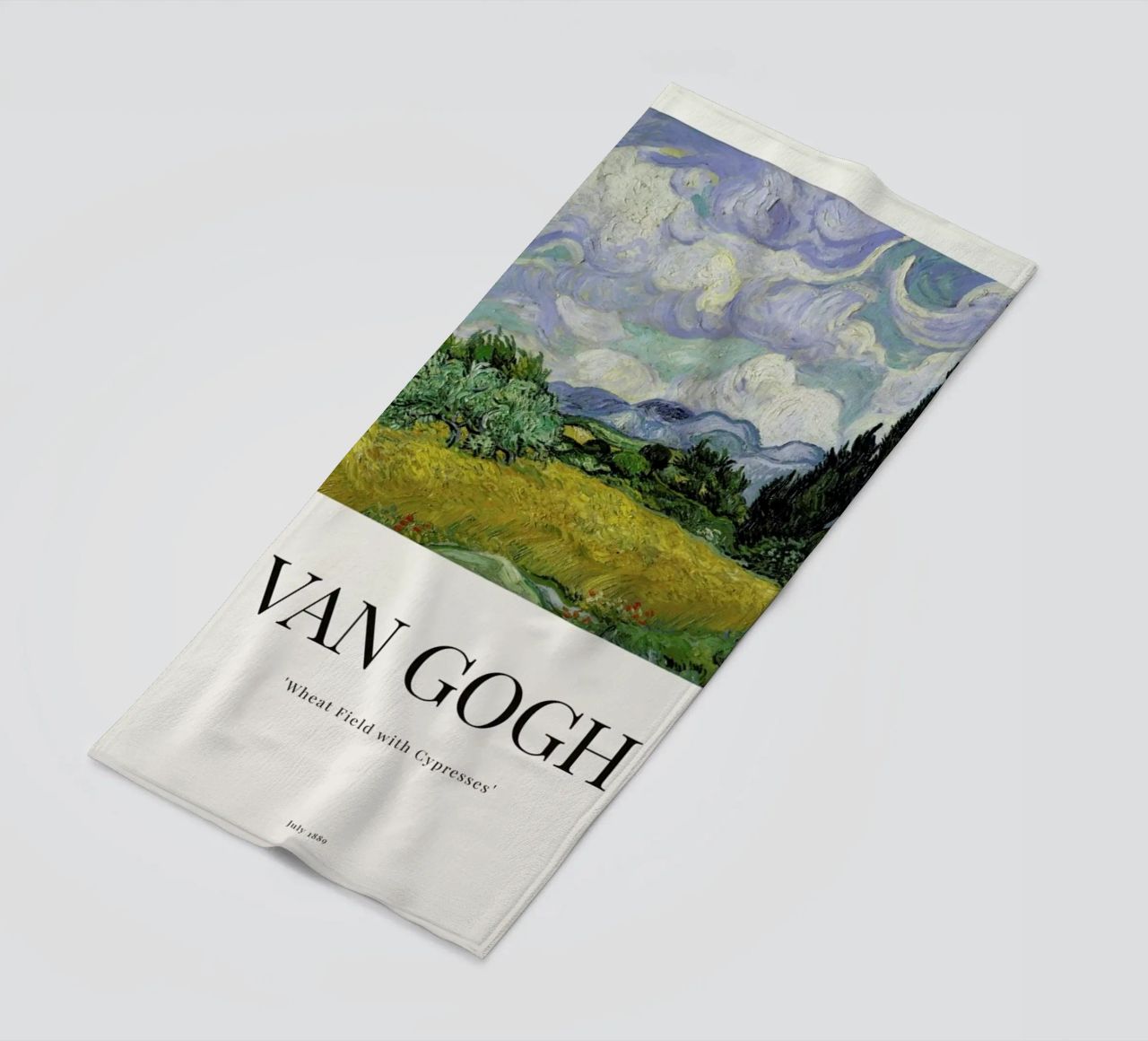 van Gogh - Wheat Field with Cypresses beach towel by ARTOTHEK