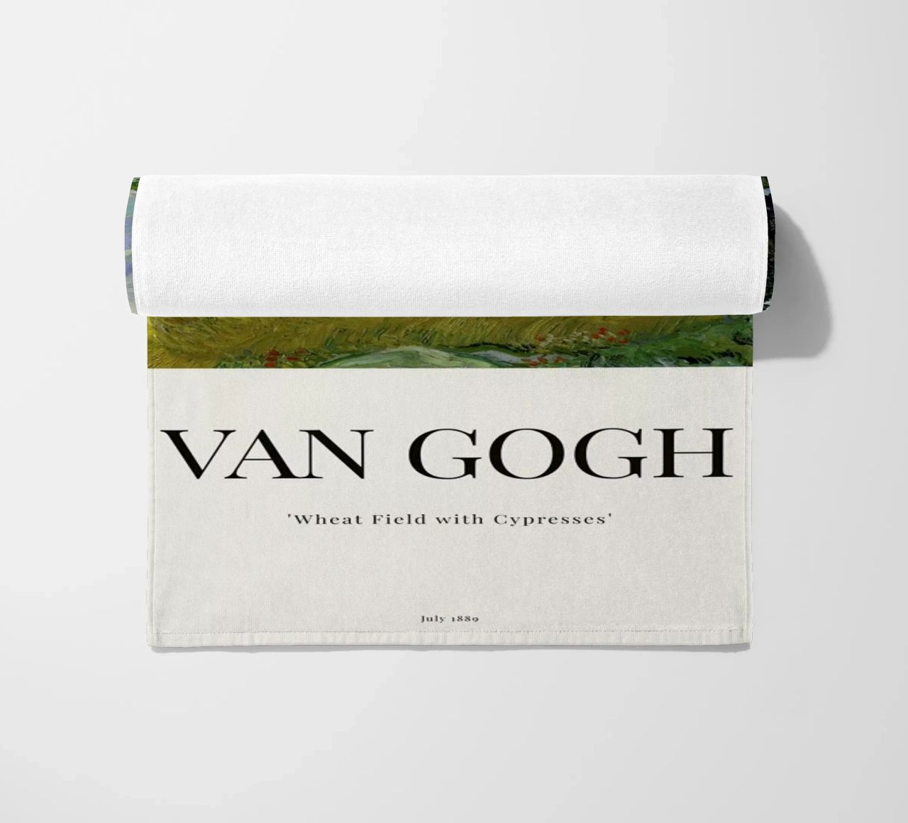 van Gogh - Wheat Field with Cypresses beach towel by ARTOTHEK