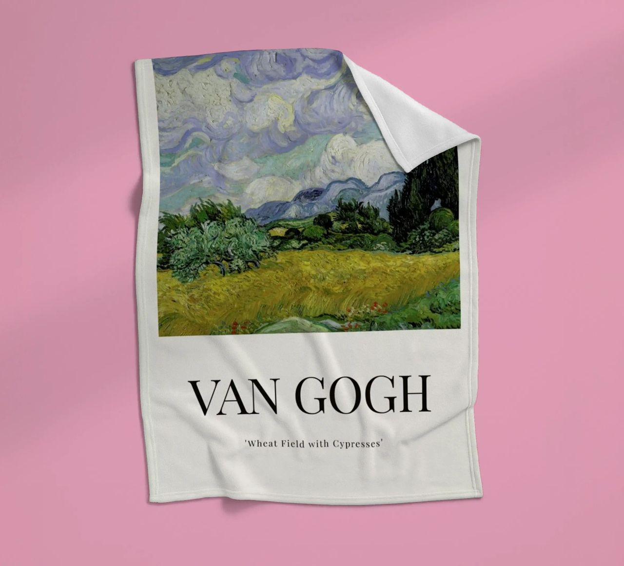 van Gogh - Wheat Field with Cypresses fleece blanket by ARTOTHEK