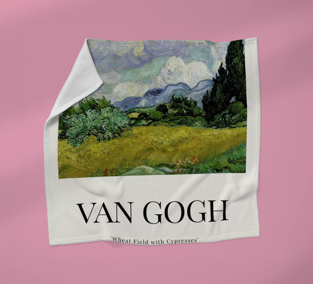 van Gogh - Wheat Field with Cypresses fleece blanket by ARTOTHEK