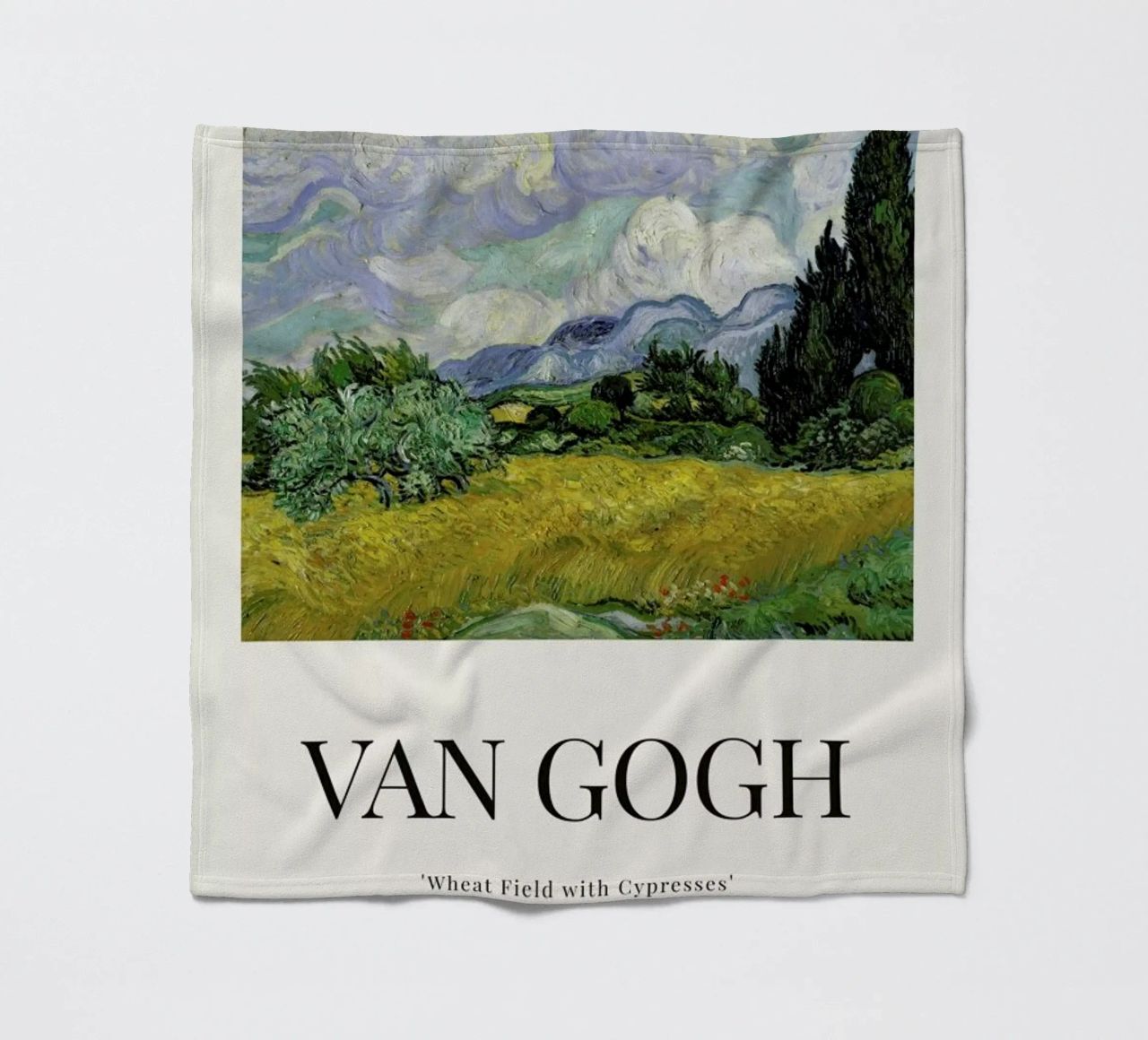 van Gogh - Wheat Field with Cypresses fleece blanket by ARTOTHEK