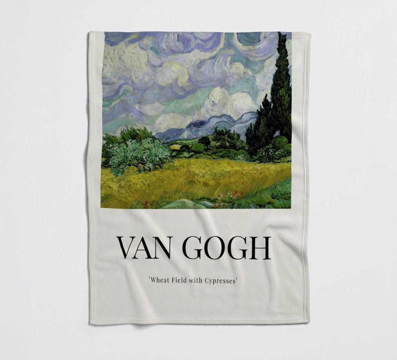 van Gogh - Wheat Field with Cypresses fleece blanket by ARTOTHEK