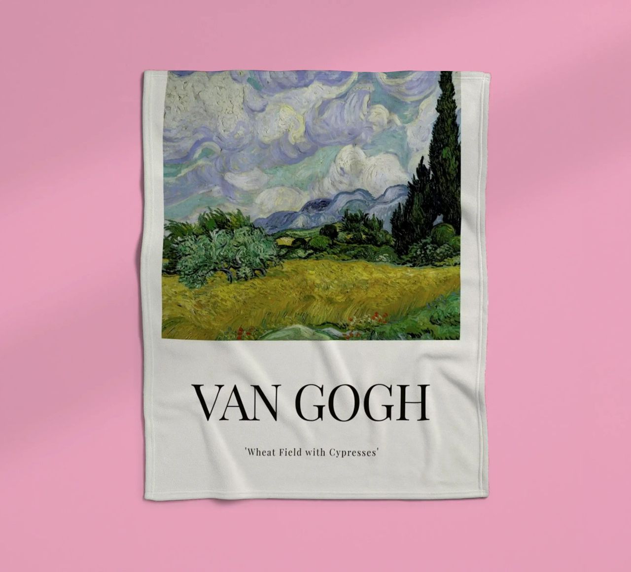 van Gogh - Wheat Field with Cypresses fleece blanket by ARTOTHEK