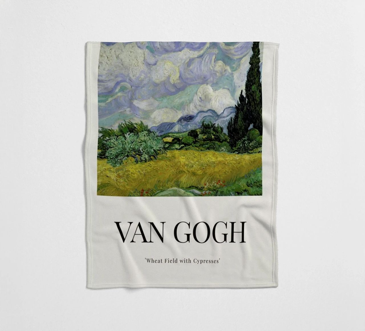 van Gogh - Wheat Field with Cypresses fleece blanket by ARTOTHEK