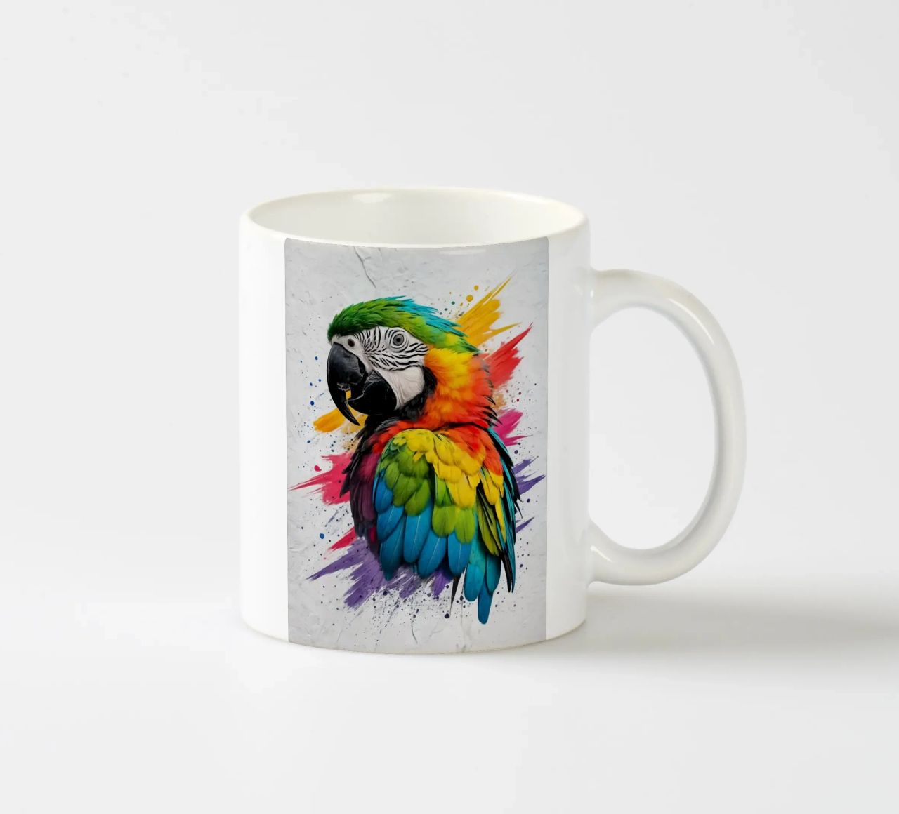 piume di pappagallo colori vivaci tazza in ceramica da RJ Peterson