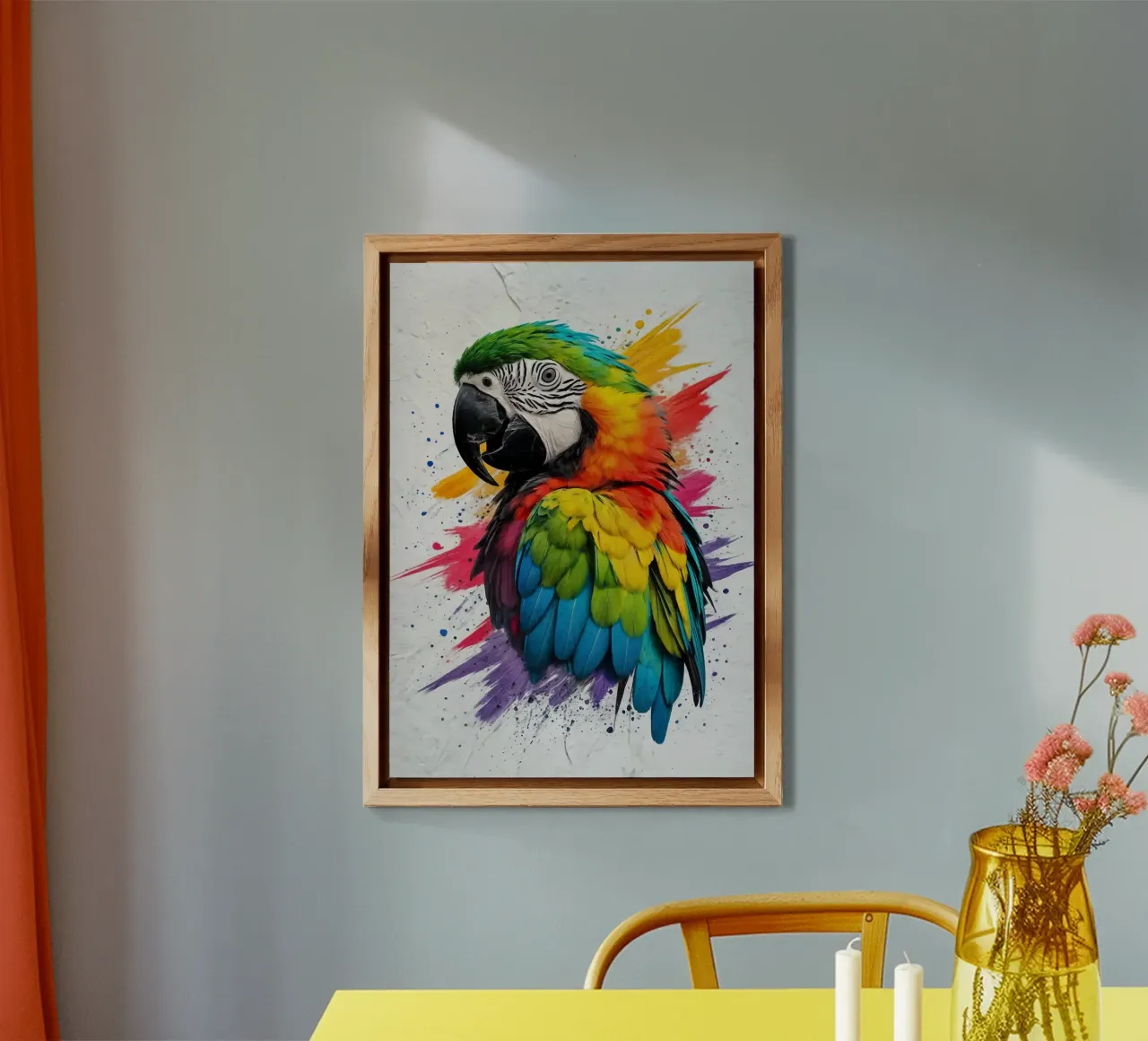 piume di pappagallo colori vivaci alluminio dibond da RJ Peterson