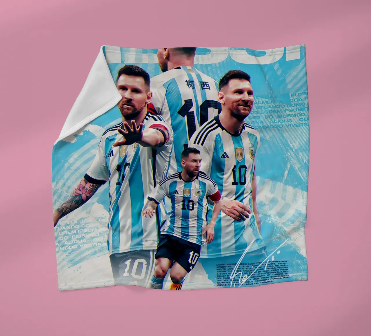 Lionel Messi fleece blanket by Agus Creative
