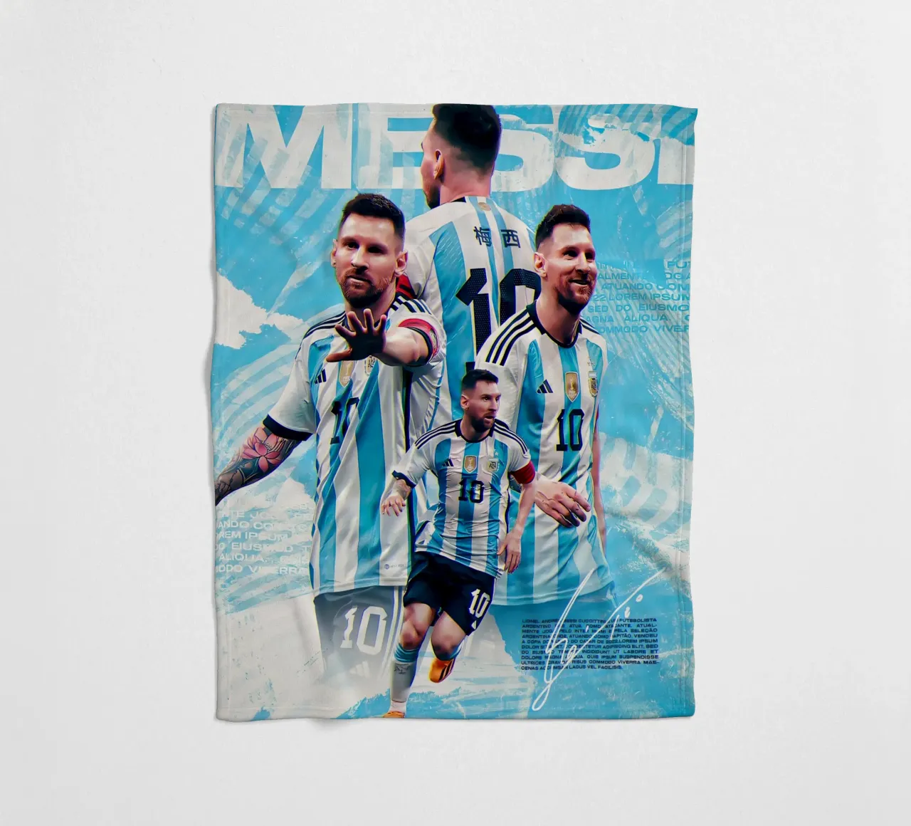 Lionel Messi fleece blanket by Agus Creative