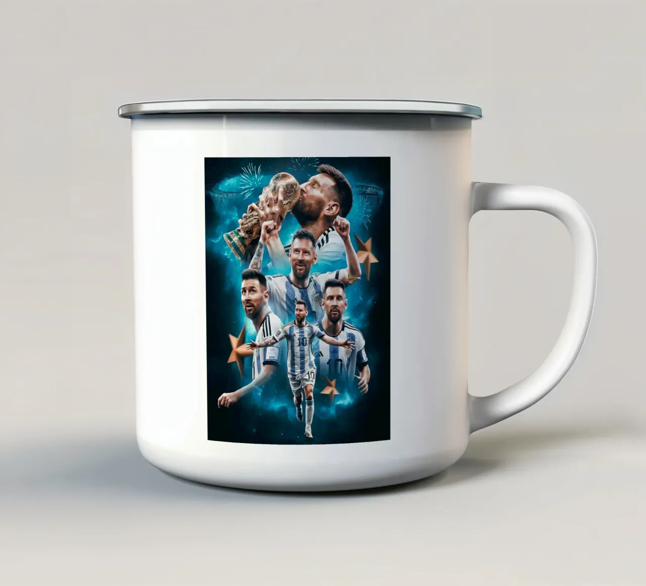 Lionel Messi tazza in smalto da Agus Creative
