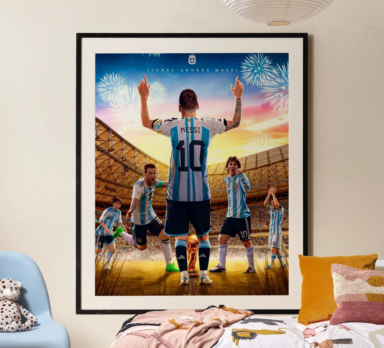 Lionel Messi poster con telaio in plastica da Agus Creative