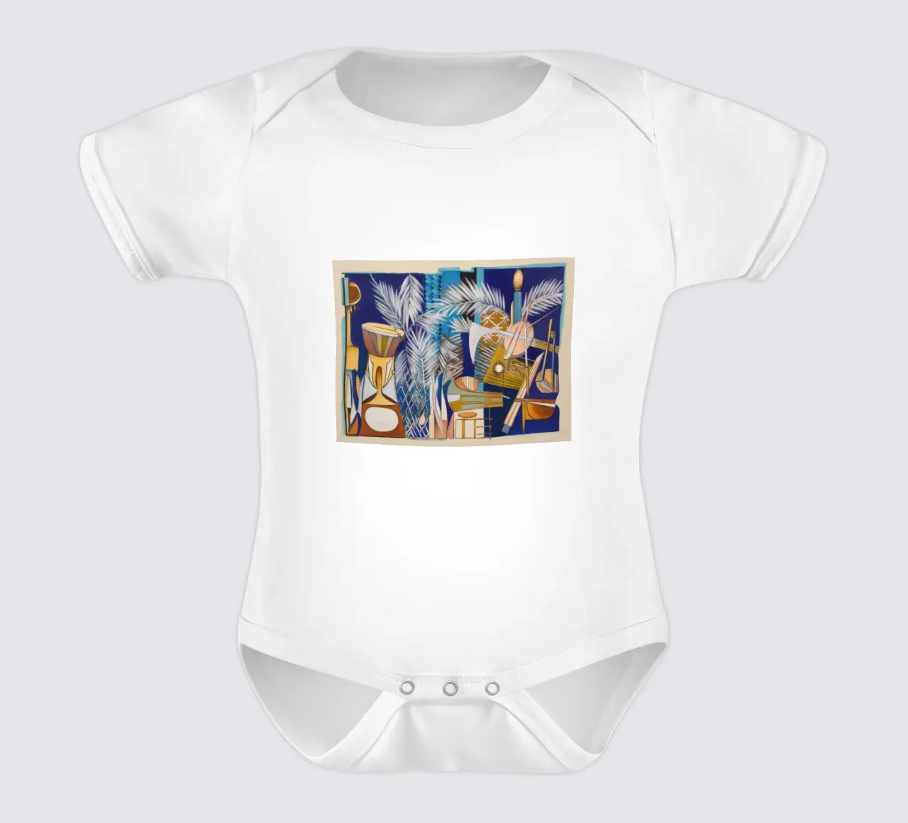 Abstract Symfonie Canvas babyrompertje korte mouwen van Beach Palette