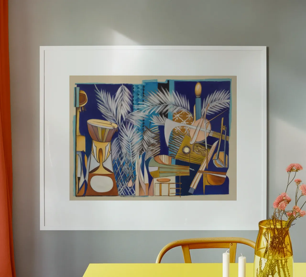 Abstract Symfonie Canvas poster met aluminium frame van Beach Palette