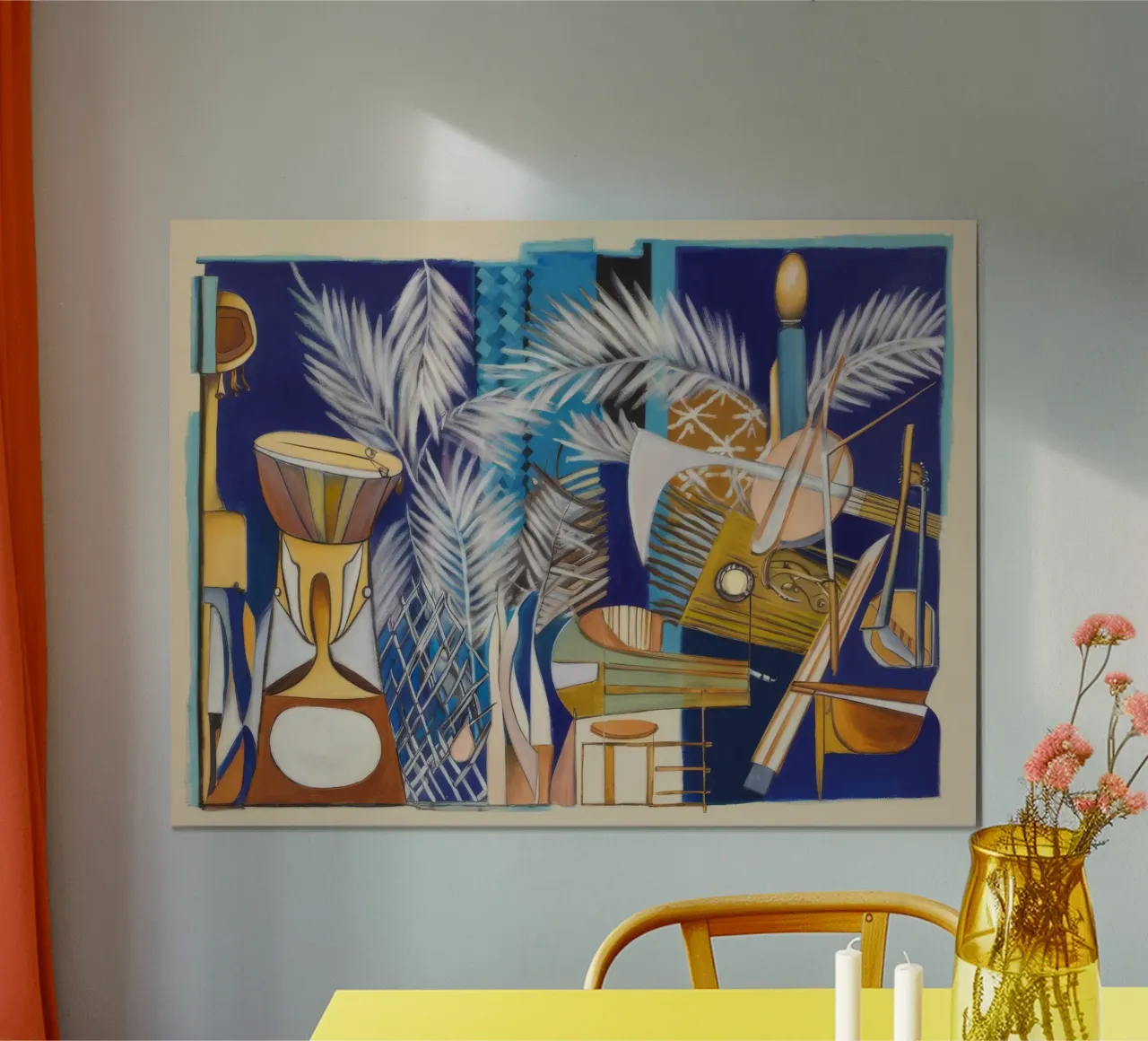 Abstract Symfonie Canvas poster met aluminium frame van Beach Palette