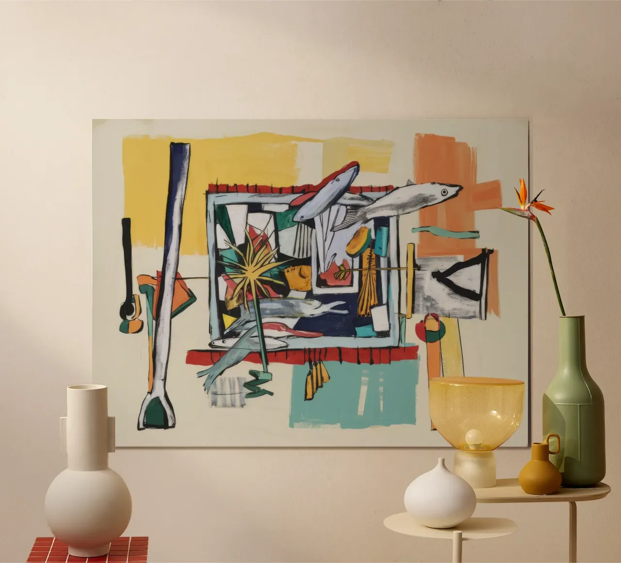 Canvas tropisch droomlandschap hahnemühle van Beach Palette