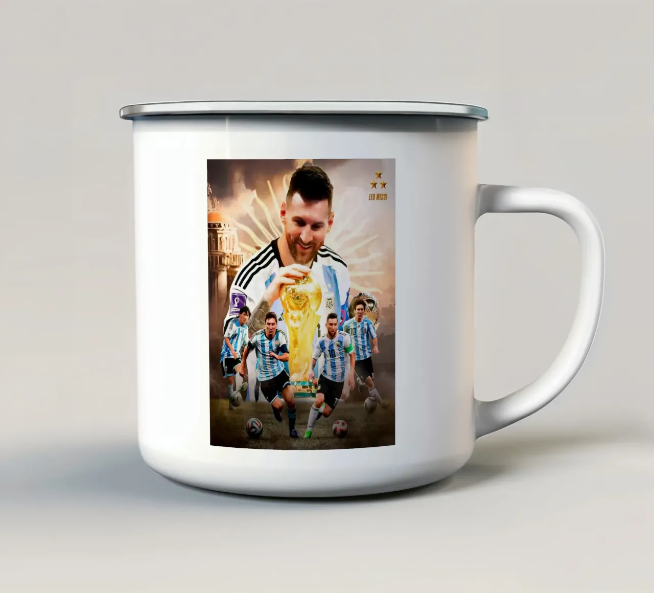 Lionel Messi tazza in smalto da Agus Creative
