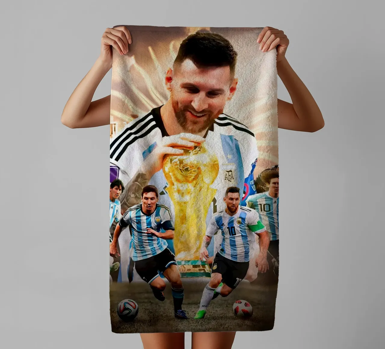 Lionel Messi towel by Agus Creative
