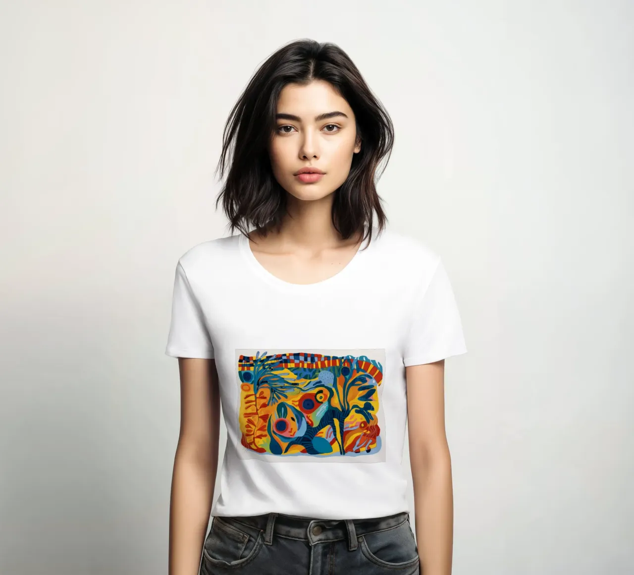 Palm Oasis Canvas women's fitted t-shirt by Beach Palette
