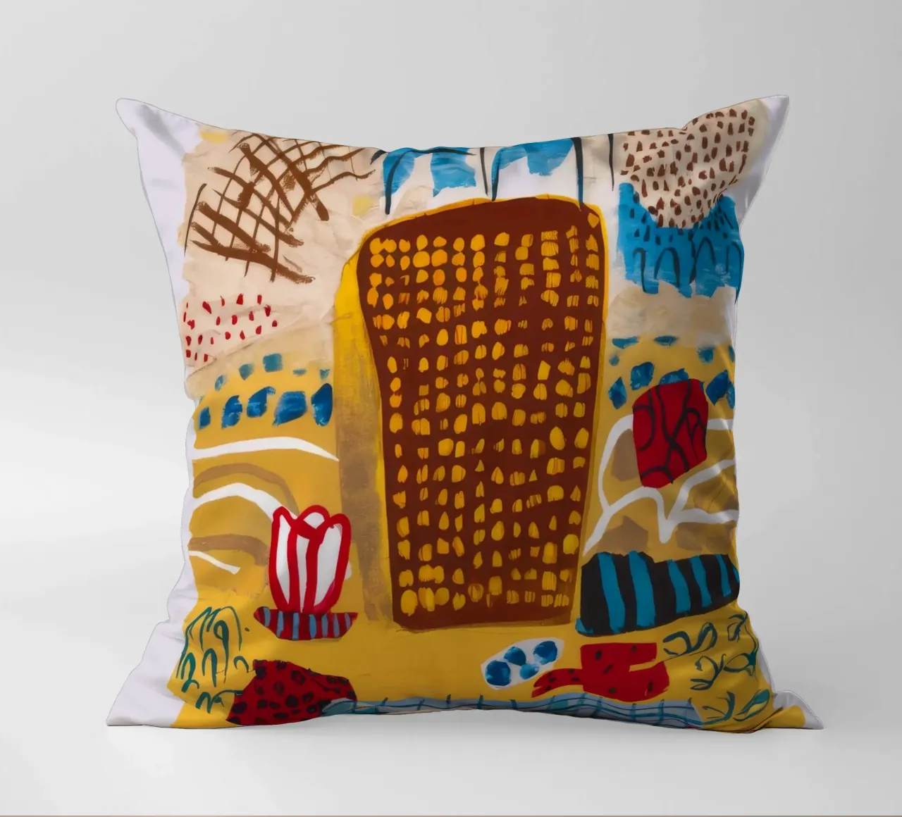 Abstract Tree Canvas decorative cushion by Beach Palette