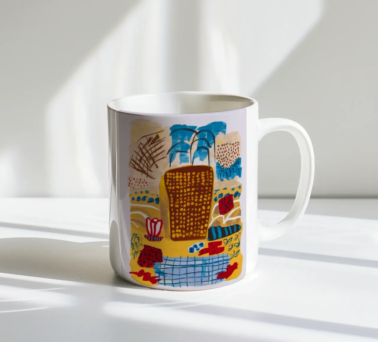 Tela con albero astratto tazza in ceramica da Beach Palette