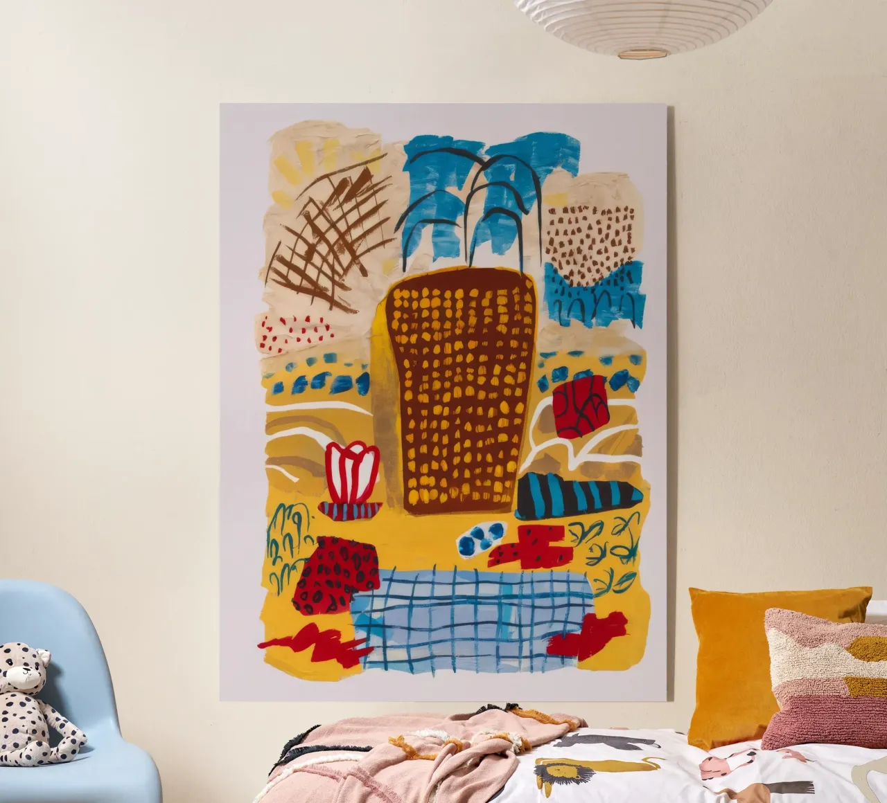 Tela con albero astratto plexiglass da Beach Palette